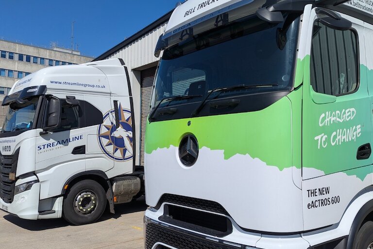 Streamline Shipping Group's electric trial HGV articulated unit